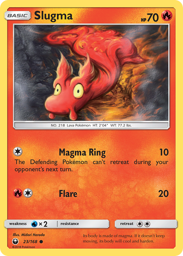 Pokémonkaart 023/168 - Slugma - Celestial Storm - [Common]