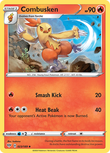 Pokémonkaart 023/189 - Combusken - Darkness Ablaze - [Uncommon]