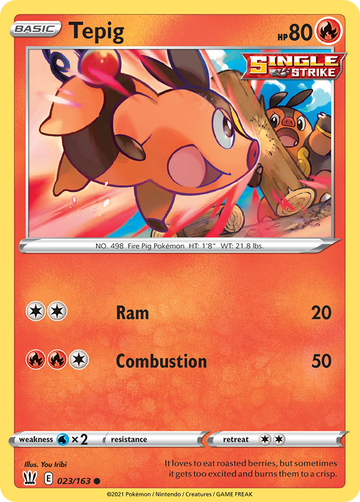 Pokémonkaart 023/163 - Tepig - Battle Styles - [Common]