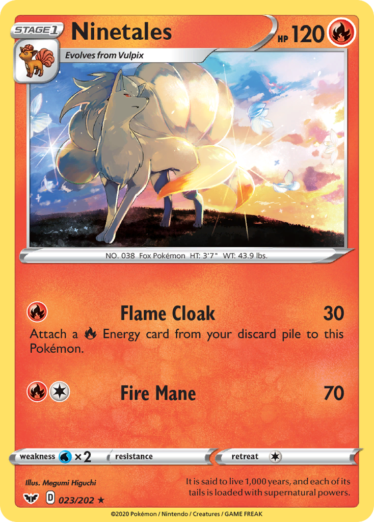 Pokémonkaart 023/202 - Ninetales - Sword & Shield - [Rare]