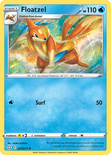 Pokémonkaart 023/072 - Floatzel - Shining Fates - [Uncommon]