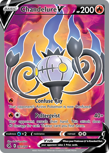 Pokémonkaart 247/264 - Chandelure V - Fusion Strike - [Rare Ultra]