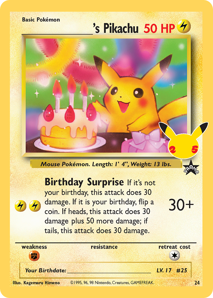 Pokémonkaart 024 - _____’s Pikachu - Celebrations: Classic Collection - [Classic Collection]