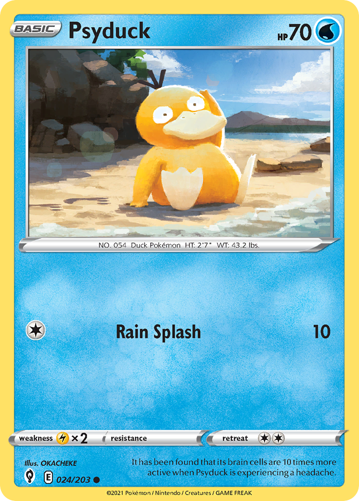 Pokémonkaart 024/203 - Psyduck - Evolving Skies - [Common]