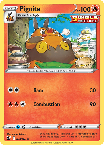 Pokémonkaart 024/163 - Pignite - Battle Styles - [Uncommon]