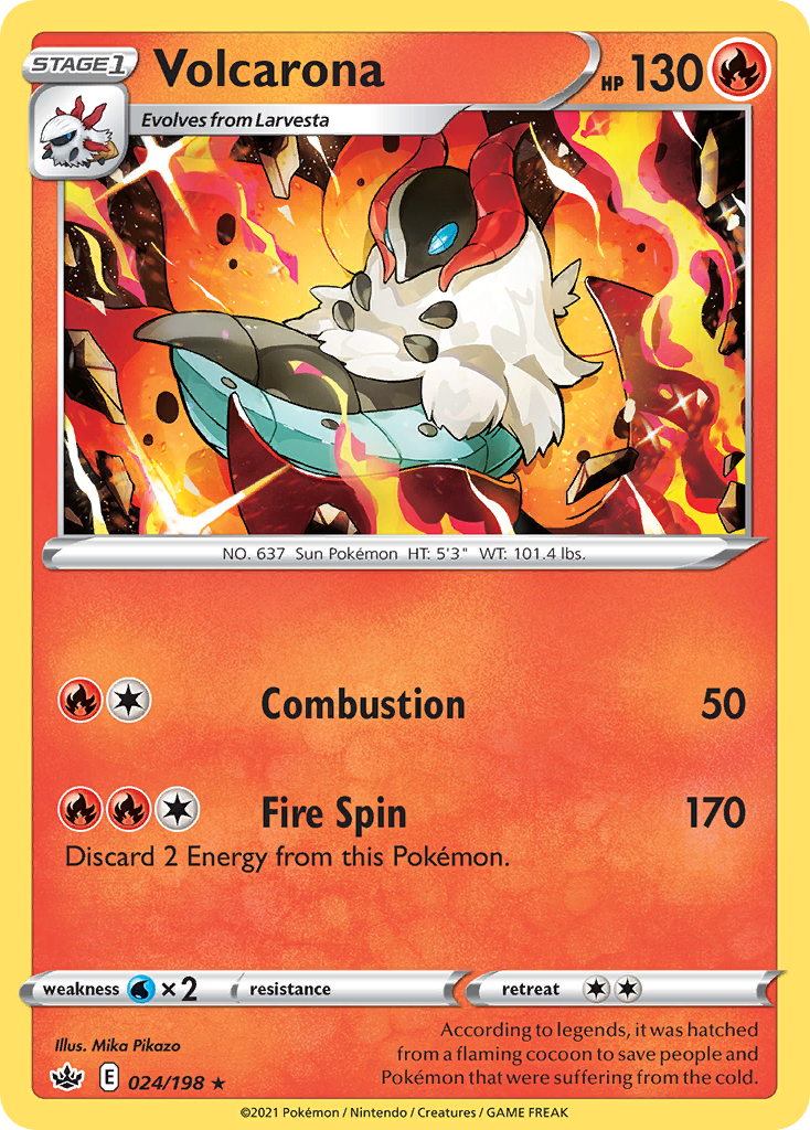 Pokémonkaart 024/198 - Volcarona - Chilling Reign - [Rare]
