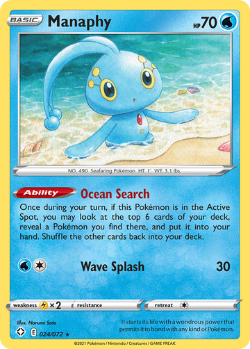 Pokémonkaart 024/072 - Manaphy - Shining Fates - [Rare]