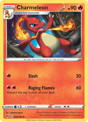 Pokémonkaart 024/185 - Charmeleon - Vivid Voltage - [Uncommon]
