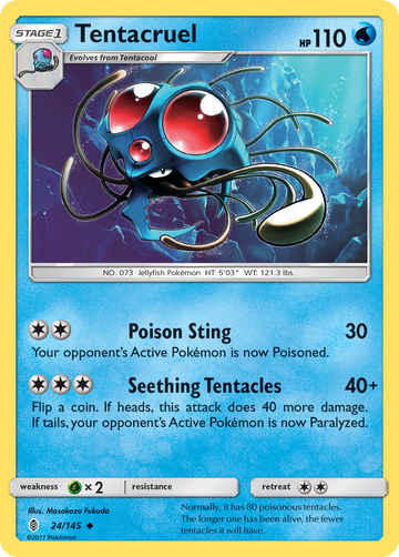 Pokémonkaart 024/145 - Tentacruel - Guardians Rising - [Uncommon]