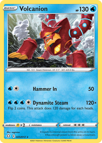 Pokémonkaart 025/072 - Volcanion - Shining Fates - [Rare]