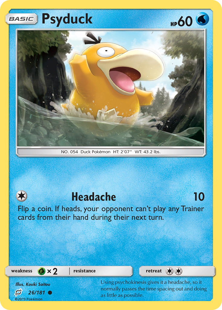 Pokémonkaart 026/181 - Psyduck - Team Up - [Common]