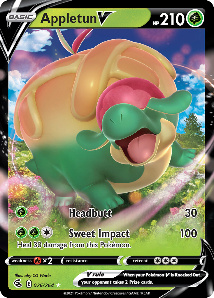 Pokémonkaart 026/264 - Appletun V - Fusion Strike - [Rare Holo V]