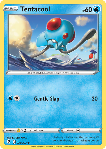 Pokémonkaart 026/203 - Tentacool - Evolving Skies - [Common]