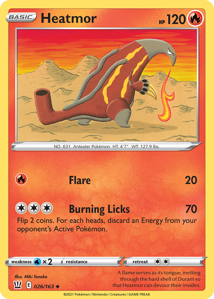 Pokémonkaart 026/163 - Heatmor - Battle Styles - [Uncommon]