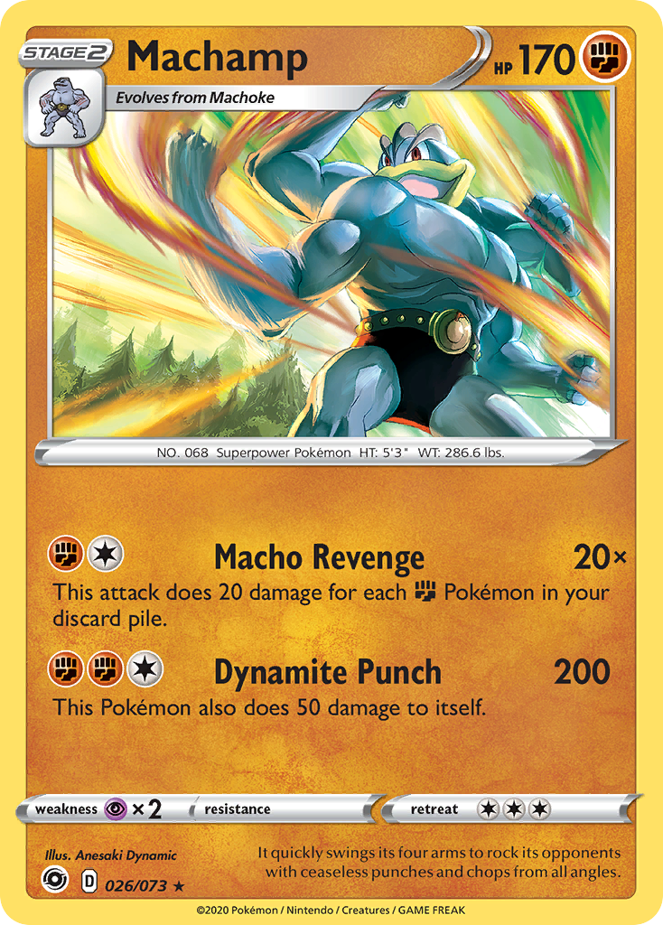 Pokémonkaart 026/073 - Machamp - Champion's Path - [Rare Holo]