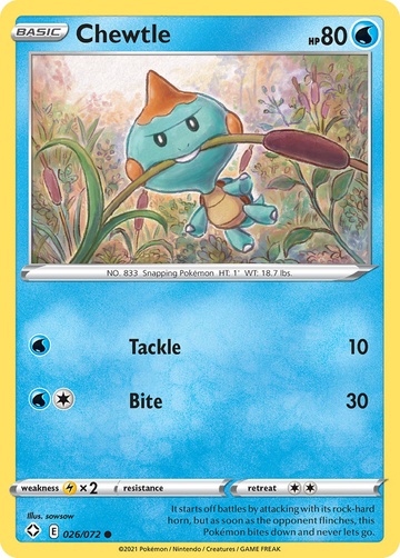 Pokémonkaart 026/072 - Chewtle - Shining Fates - [Common]