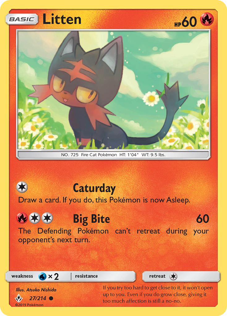 Pokémonkaart 027/214 - Litten - Unbroken Bonds - [Common]
