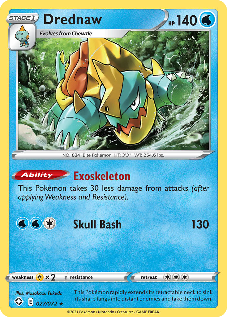 Pokémonkaart 027/072 - Drednaw - Shining Fates - [Rare]