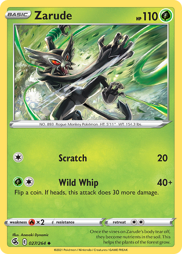 Pokémonkaart 027/264 - Zarude - Fusion Strike - [Uncommon]