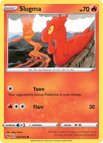 Pokémonkaart 027/185 - Slugma - Vivid Voltage - [Common]