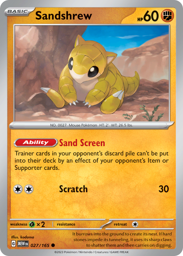 027/165 - Sandshrew - [Common] - Reverse Holo