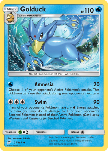 Pokémonkaart 027/181 - Golduck - Team Up - [Uncommon]