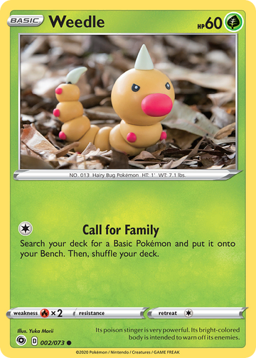 Pokémonkaart 002/073 - Weedle - Champion's Path - [Common]