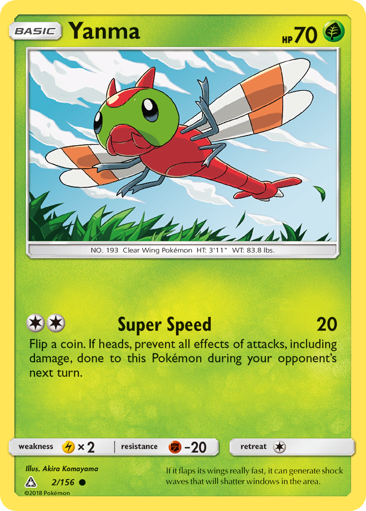 Pokémonkaart 002/156 - Yanma - Ultra Prism - [Common]