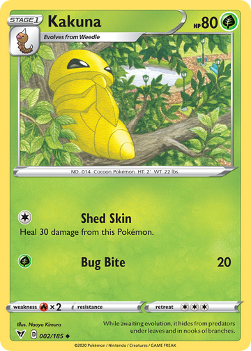 Pokémonkaart 002/185 - Kakuna - Vivid Voltage - [Uncommon]
