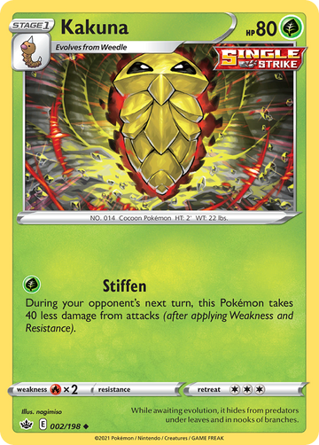 Pokémonkaart 002/198 - Kakuna - Chilling Reign - [Uncommon]