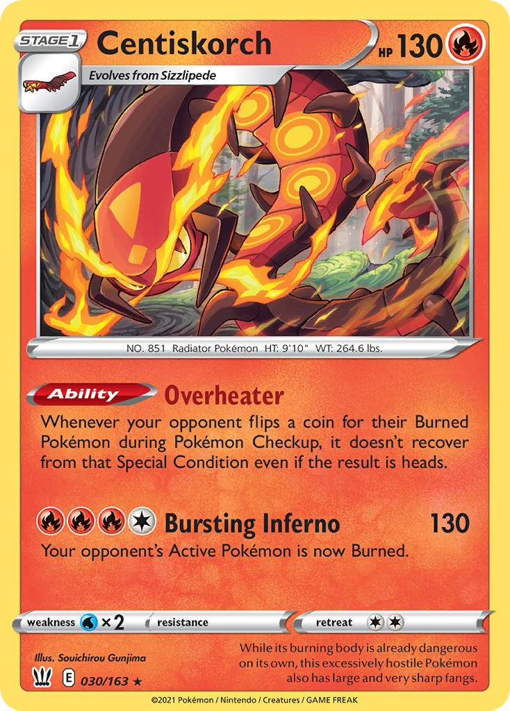 Pokémonkaart 030/163 - Centiskorch - Battle Styles - [Rare]
