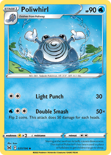 031/196 - Poliwhirl - Reverse Holo - [Uncommon]
