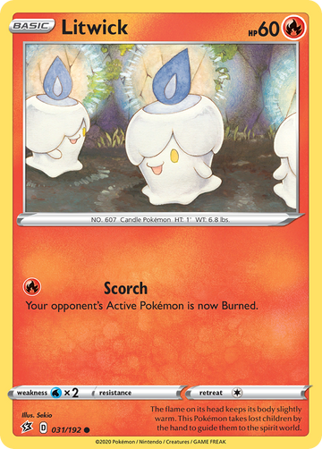 Pokémonkaart 031/192 - Litwick - Rebel Clash - [Common]