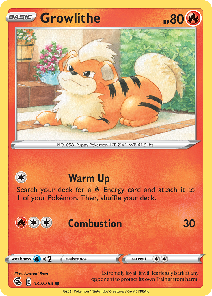 Pokémonkaart 032/264 - Growlithe - Fusion Strike - [Common]