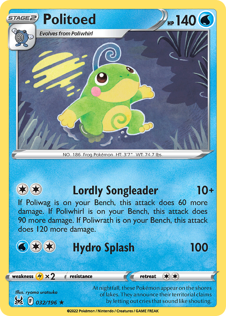 032/196 - Politoed - Reverse Holo - [Rare]