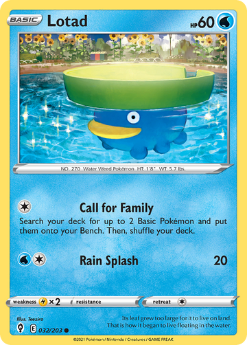 Pokémonkaart 032/203 - Lotad - Evolving Skies - [Common]