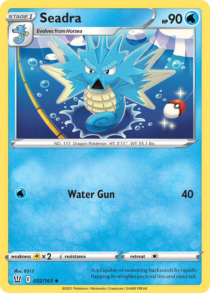 Pokémonkaart 032/163 - Seadra - Battle Styles - [Uncommon]