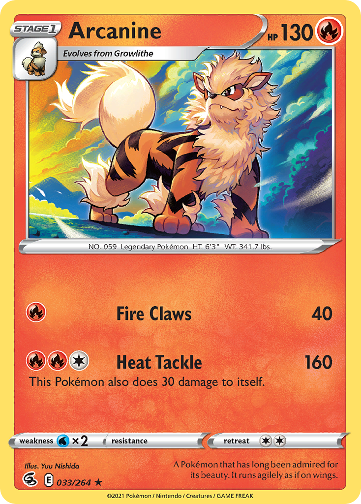 Pokémonkaart 033/264 - Arcanine - Fusion Strike - [Rare]