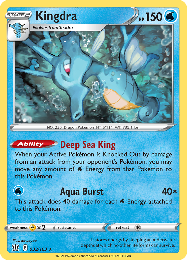 Pokémonkaart 033/163 - Kingdra - Battle Styles - [Rare Holo]