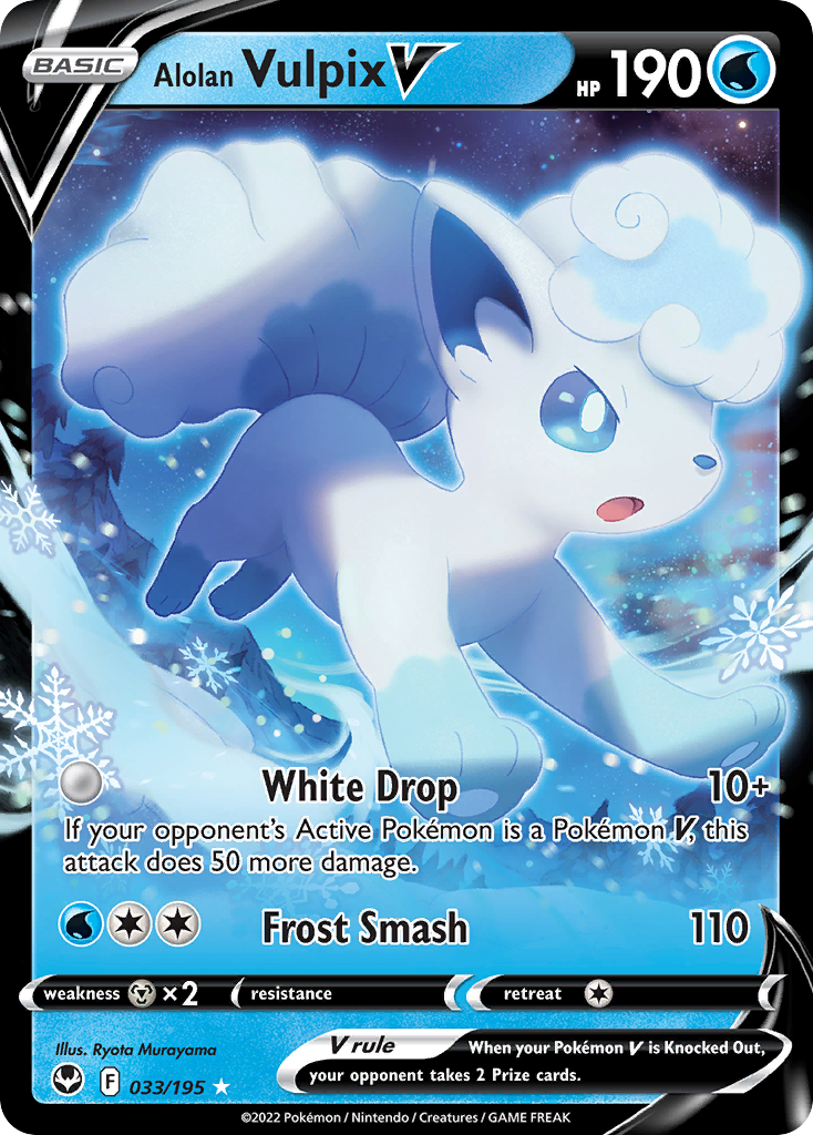 033/195 - Alolan Vulpix V - [Rare Holo V]