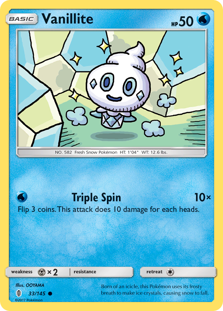 Pokémonkaart 033/145 - Vanillite - Guardians Rising - [Common]