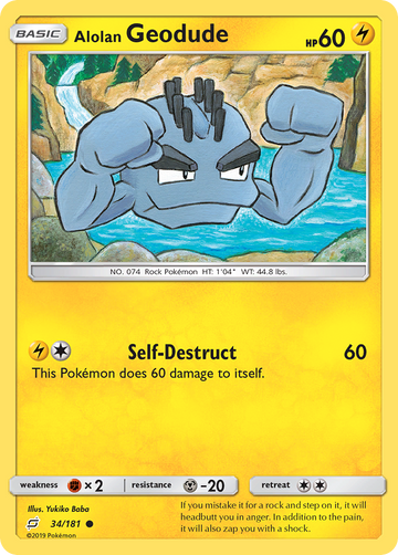 Pokémonkaart 034/181 - Alolan Geodude - Team Up - [Common]