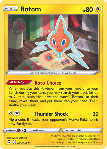 Pokémonkaart 034/072 - Rotom - Shining Fates - [Uncommon]