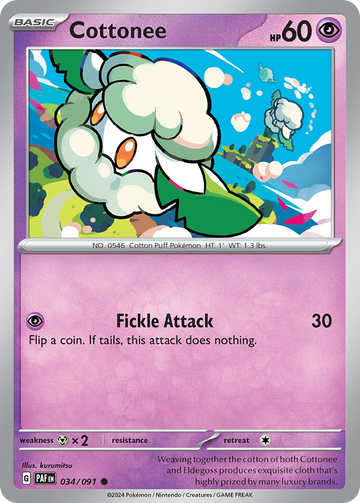 034/091 - Cottonee - [Common] - [Reverse Holo]