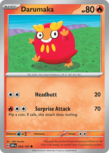 034/197 - Darumaka - [Common] - Reverse Holo