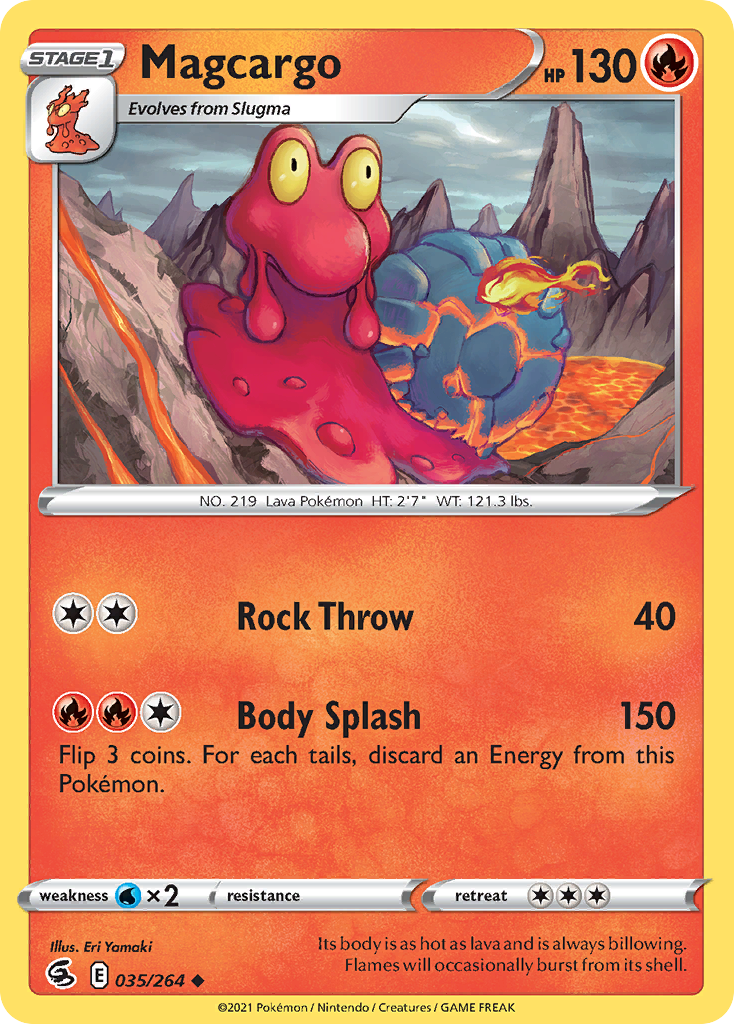 Pokémonkaart 035/264 - Magcargo - Fusion Strike - [Uncommon]