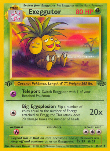 Pokémonkaart 035/064 - Exeggutor - Jungle - [Uncommon]