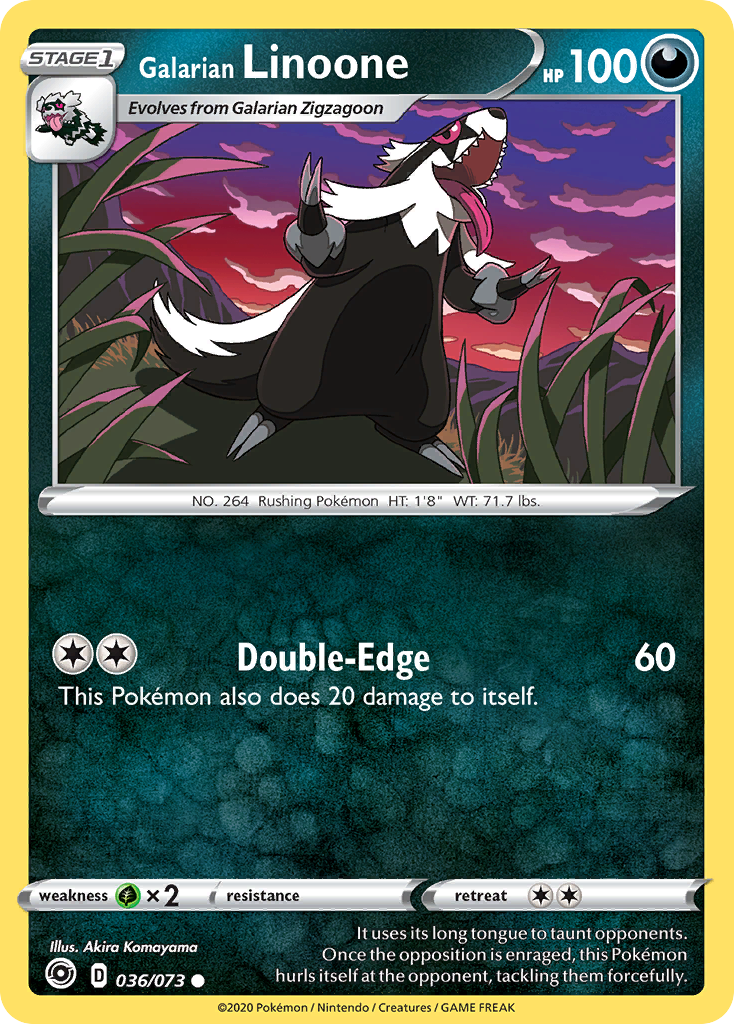 Pokémonkaart 036/073 - Galarian Linoone - Champion's Path - [Common]