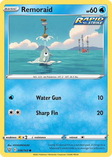 Pokémonkaart 036/163 - Remoraid - Battle Styles - [Common]