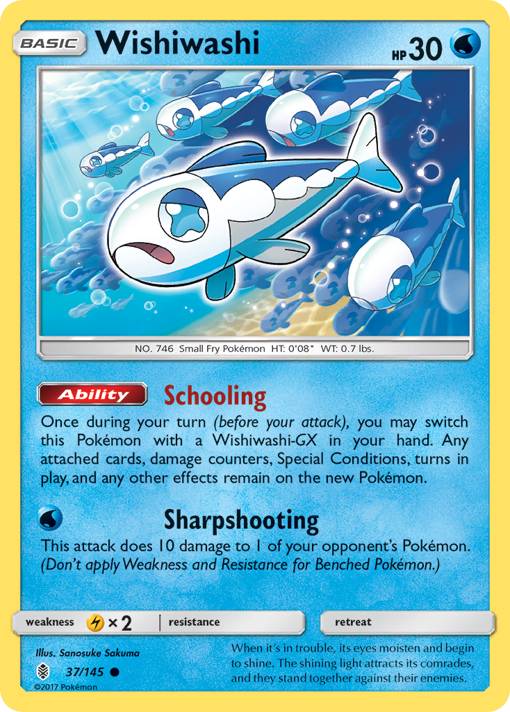 Pokémonkaart 037/145 - Wishiwashi - Guardians Rising - [Common]